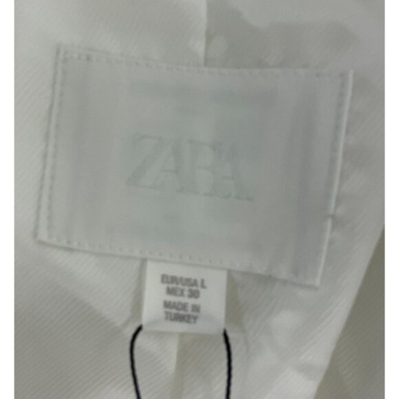 Zara Womens Blazer Suit Jacket L Large White Fitted Waist 2010/810 NWT - Picture 6 of 16